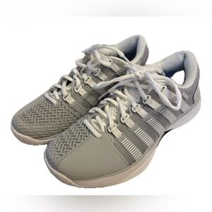K Swiss Light Gray and White Athletic Shoes
